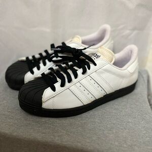 Adidas Super star ll Leather Upper Mens Black white Sneakers Shoes Size 8